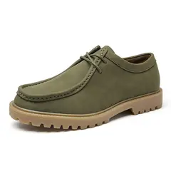 DANWEILE - Navajo Zapato Casual Hombre Cuero verde Hush Puppies