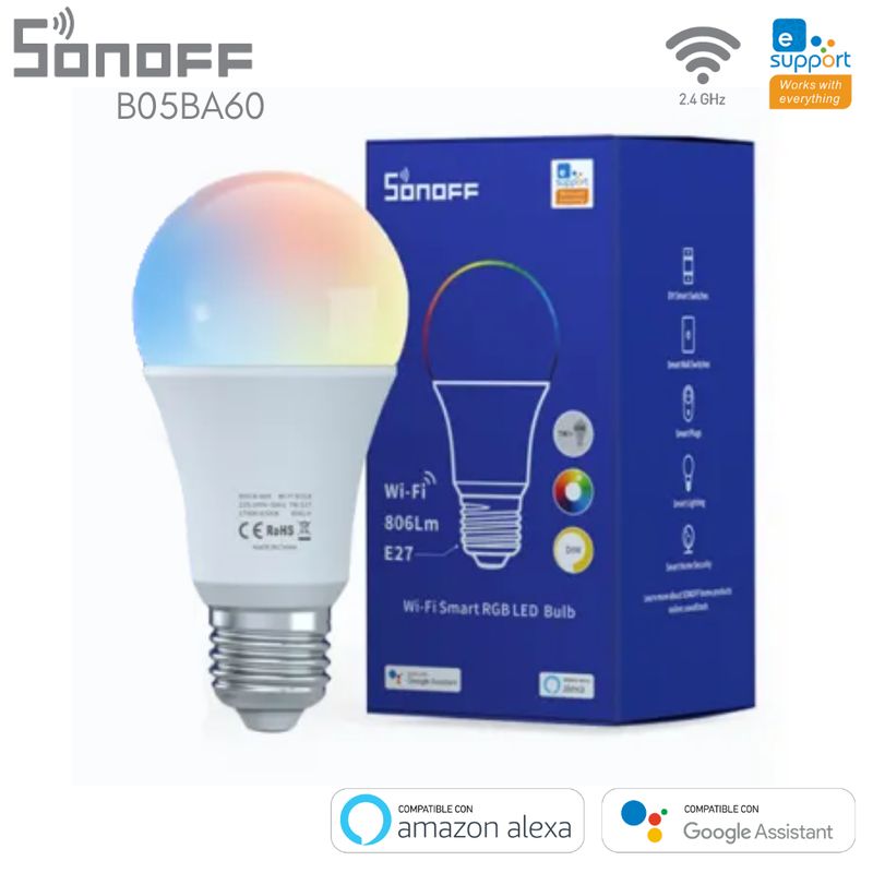 SONOFF - Ampolleta LED RGB Inteligente WIFI SONOFF B05BA60