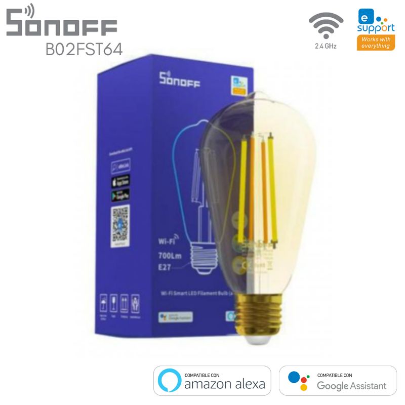 SONOFF - Ampolleta Vintage Edison Inteligente WIFI SONOFF B02FST64