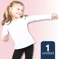 UTILISIMO - Camiseta Algodón Manga Larga Polera Niña Primera Capa Blanca