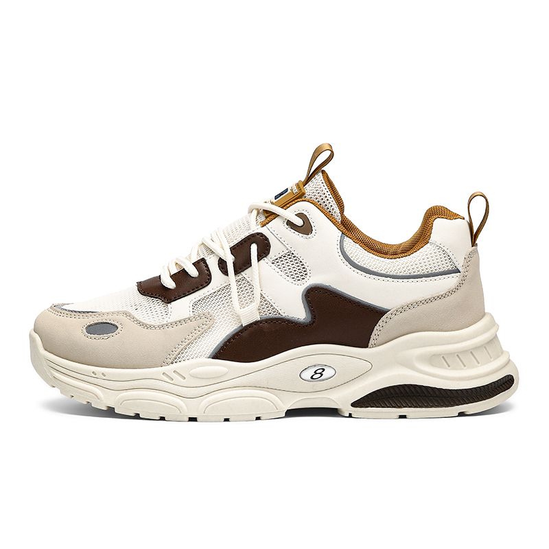 SHANDIAN - Zapatillas Running Plataforma Hombre Marrón