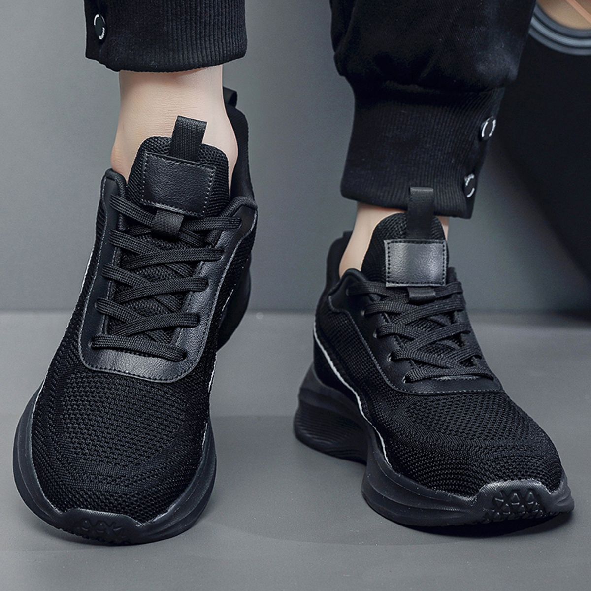 SHANDIAN - Zapatillas Running Hombre Negro