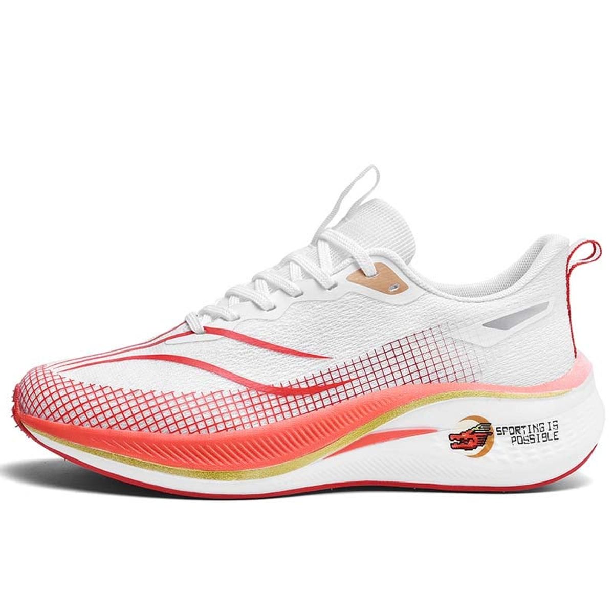 SHANDIAN - Zapatillas Running Hombre Blanco