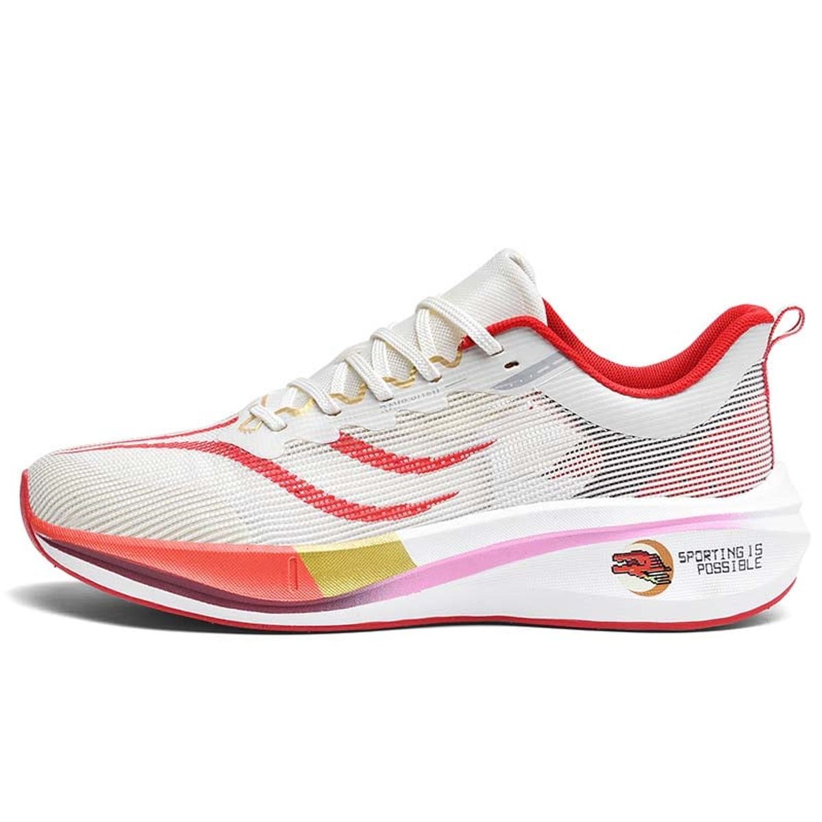 SHANDIAN - Zapatillas Running Hombre Rojo