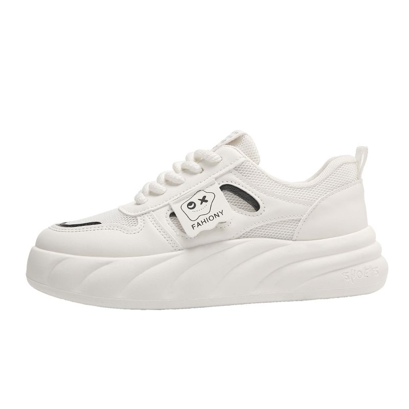 SHANDIAN - Zapatillas Plataforma Mujer Beige