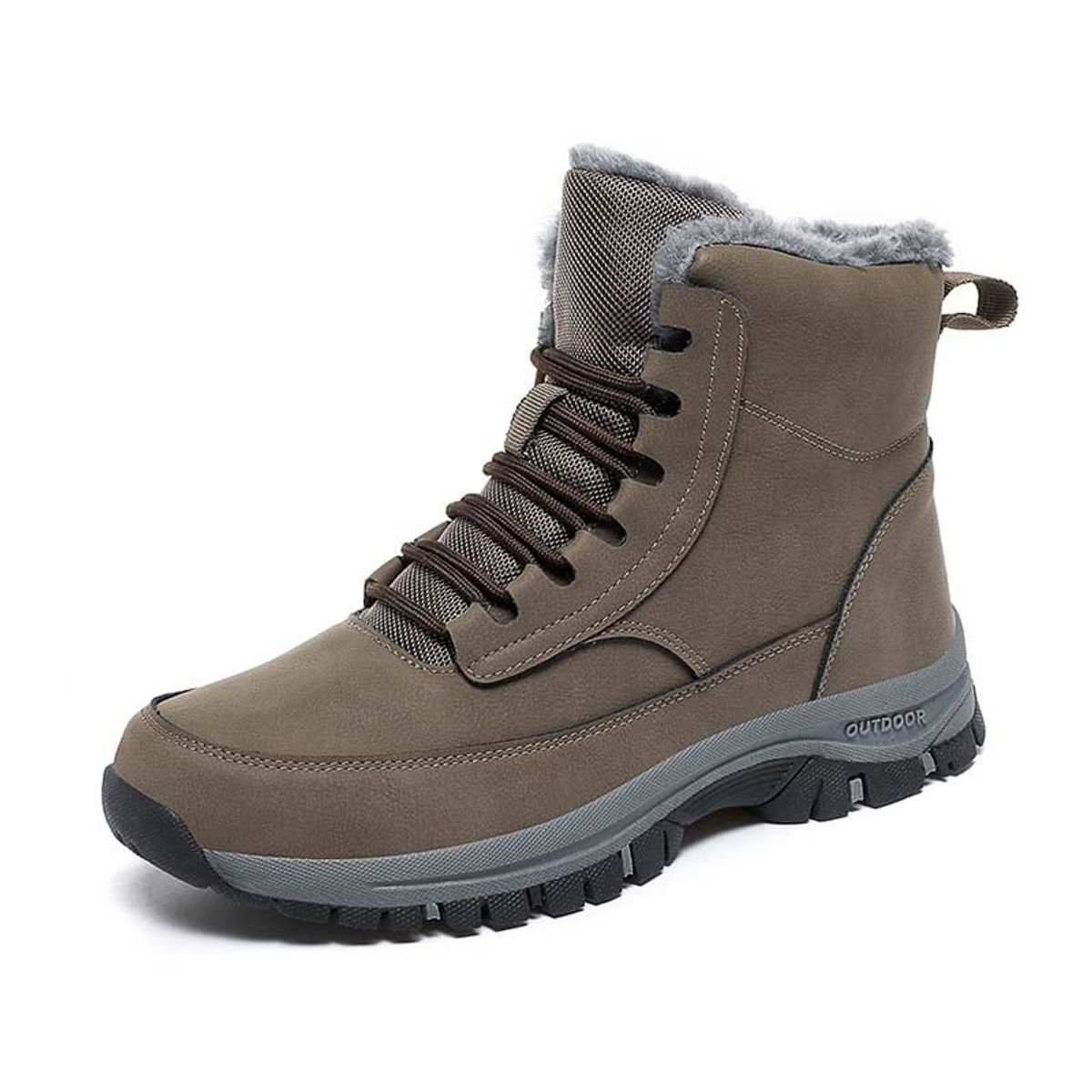 SHANDIAN - Zapatillas botin de hombre trekking temico invierno Negro