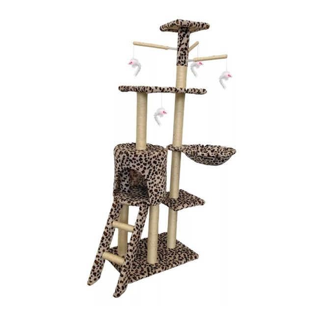 MARBEN PETS - RASCADOR TIPO ARBOL PARA GATOS COLOR LEOPARDO
