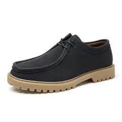 DANWEILE - Navajo Zapato Casual Hombre Cuero negro Hush Puppies