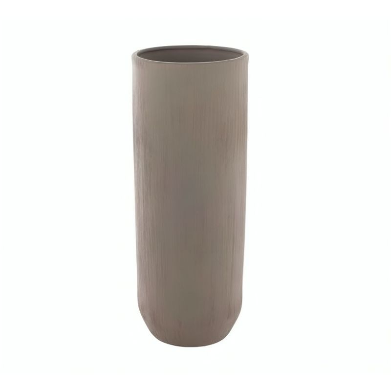 OEM - JARRON FLORERO DE CERAMICA 13,5 CM X 35 CM CAFÉ