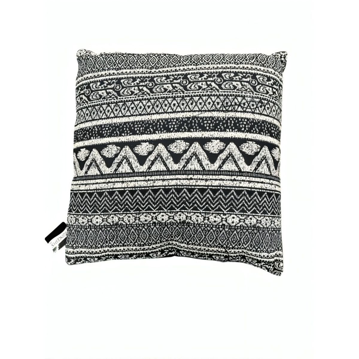 OEM - Cojin Diseño cuadrado blanco con negro sin flecos