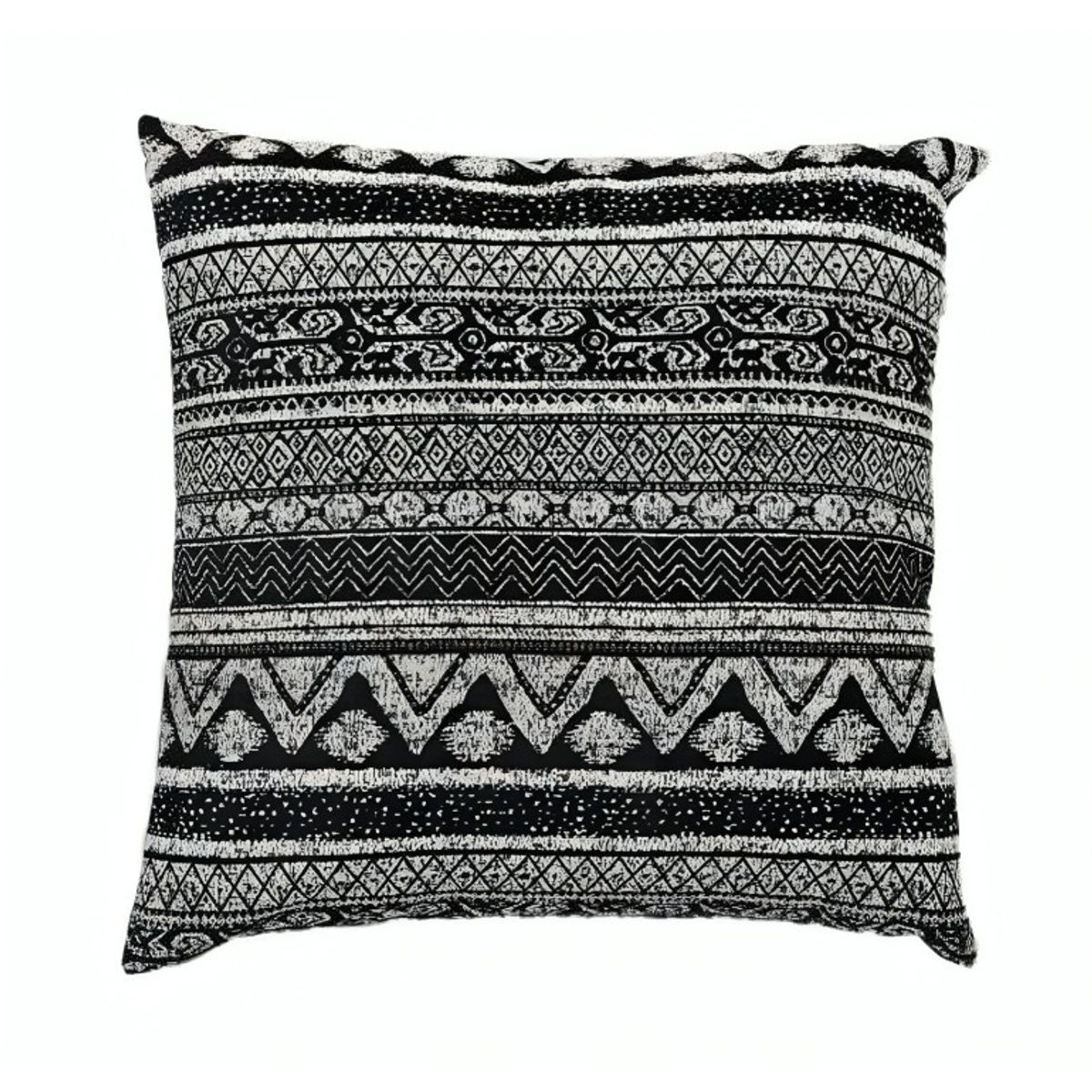 OEM - Cojín cuadrado negro rayas 45 x 45 cm