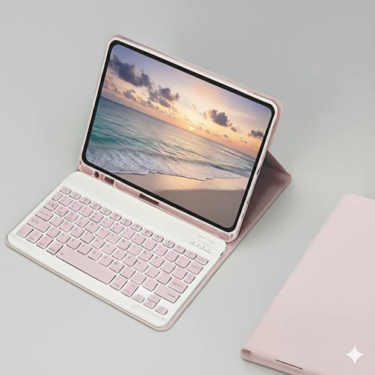 GENERICO - Funda con teclado Smart Cover Rosa Para iPad 10.2 pulgadas