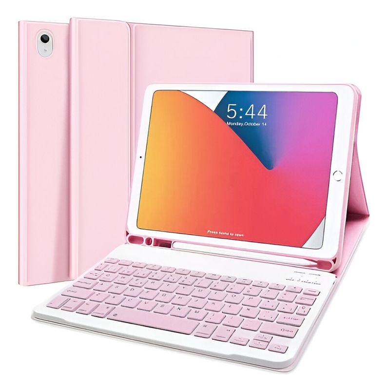GENERICO - Funda con teclado Smart Cover Rosa Para iPad 10.2 pulgadas
