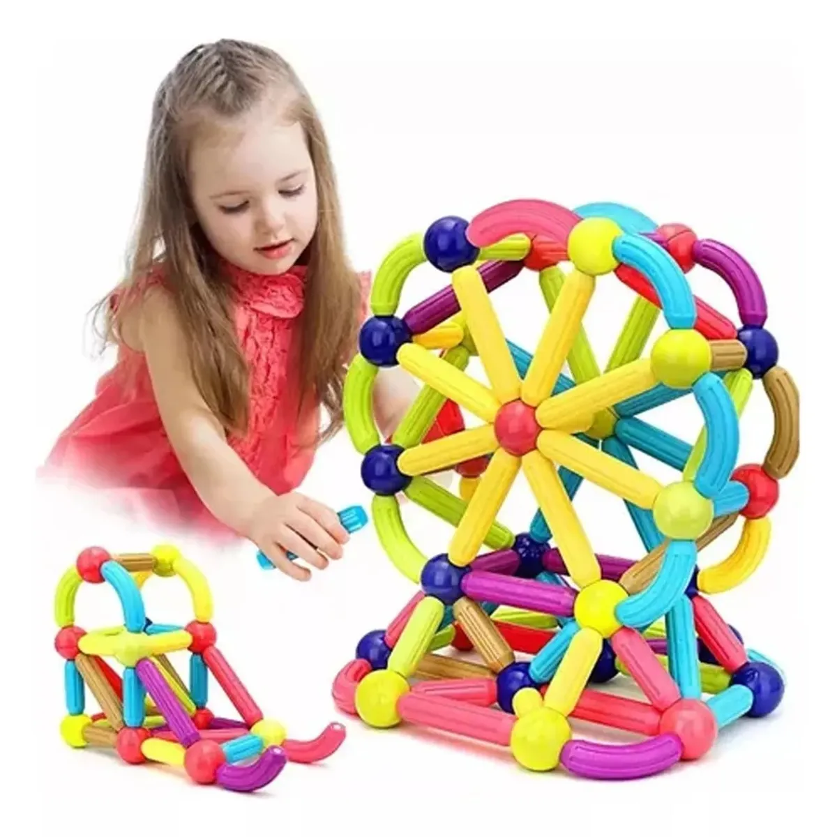 TNAKIEX - Bloques Magneticos- 42 Piezas Grandes 3d Niños