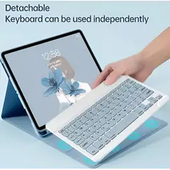 GENERICO - Funda con teclado Smart Cover Celeste Para iPad 10.2 pulgadas