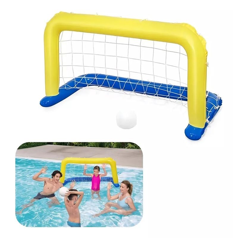 BESTWAY - Arco Flotador Inflable Water Polo Piscina + Pelota 142x76 Cm
