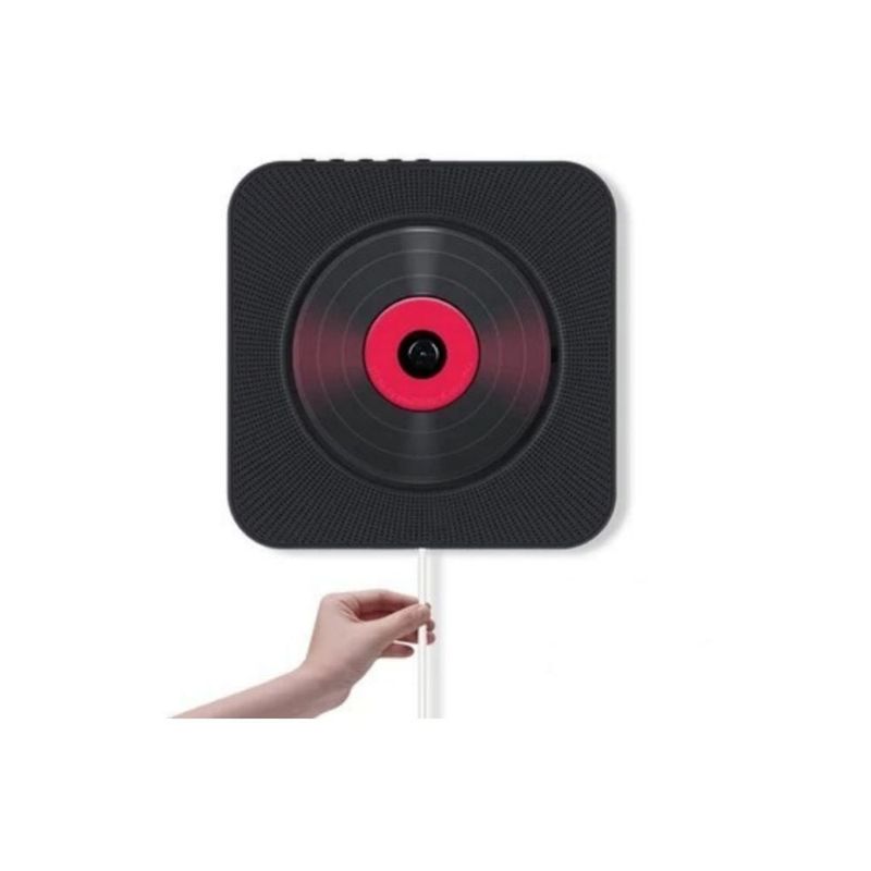DANWEILE - Reproductor de CD Radio FM Bluetooth USB MP3 de montaje en pared Negro