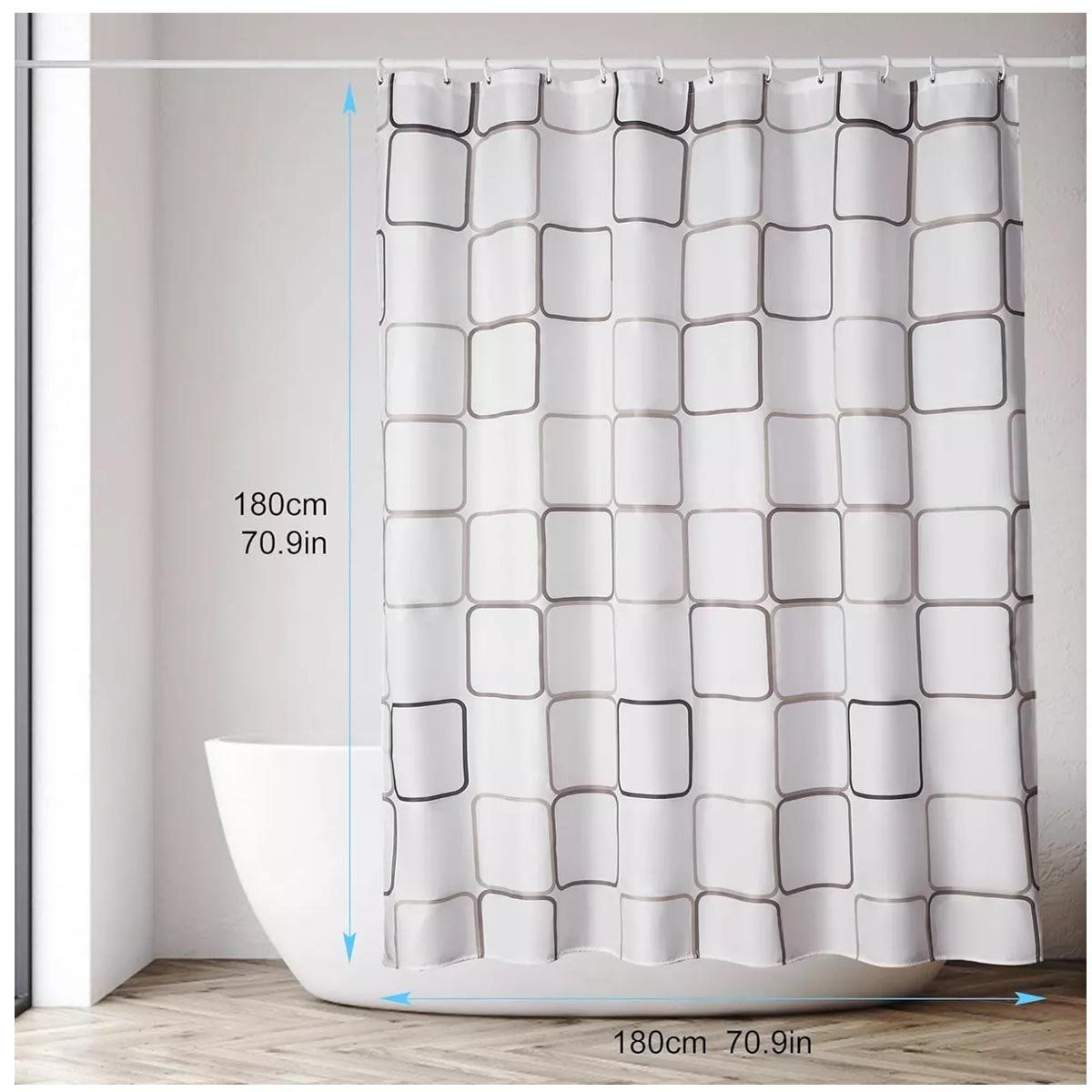 KUANGYE - Decoración De Cortinas De Ducha De Poliéster 180x180 cm