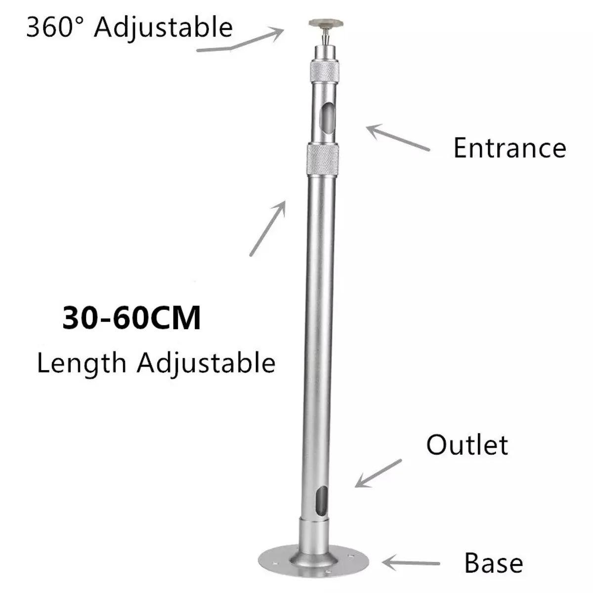 KUANGYE - Soporte Para Mini Proyector A Techo, 30 A 60 Cm. Plateado