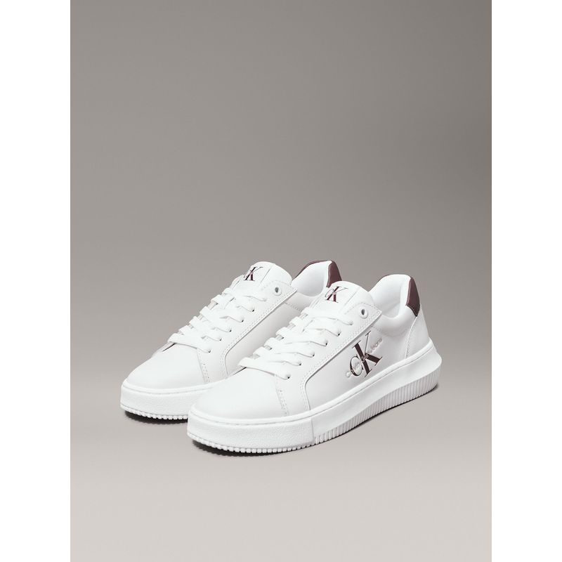 CALVIN KLEIN - Zapatillas de Cuero Chunky Cupsole Mono Blanco Calvin Klein