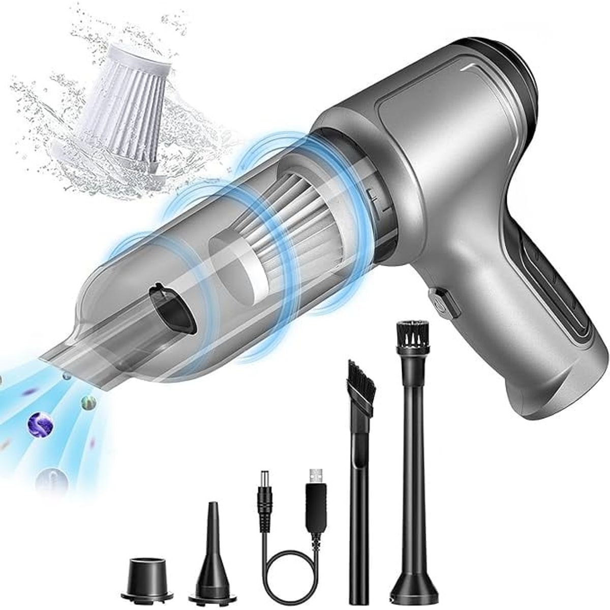 KUANGYE - Aspiradora Para Auto Mini Portatil De Mano Inalambrica