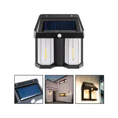 GENERICO - Lampara Luz Aplique Solar 2 Leds Exterior Sensor M Pared