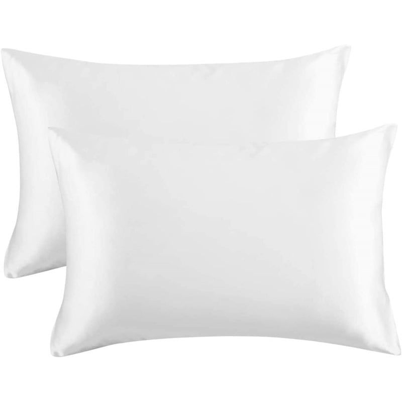 GENERICO - Funda Blanca Almohada 600 Hilos Seda Satén 100% / Full