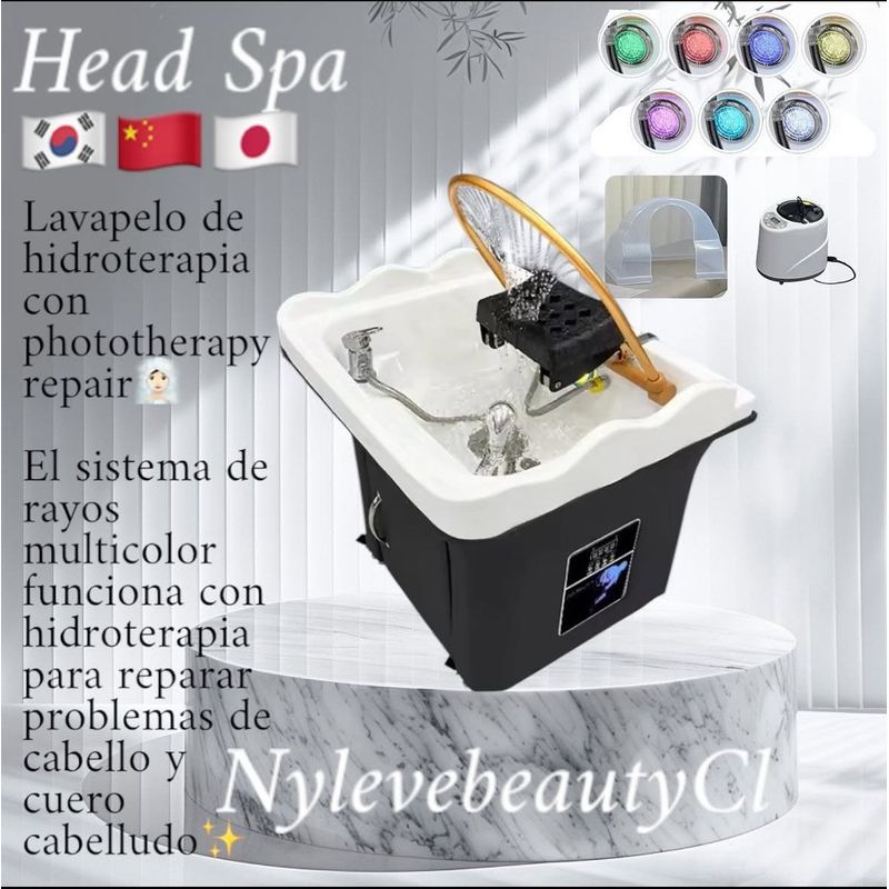 GENERICO - HEAD SPA ASIATICO  LAVAPELOS DE HIDROTERAPIA CON FOTOTERAPIA