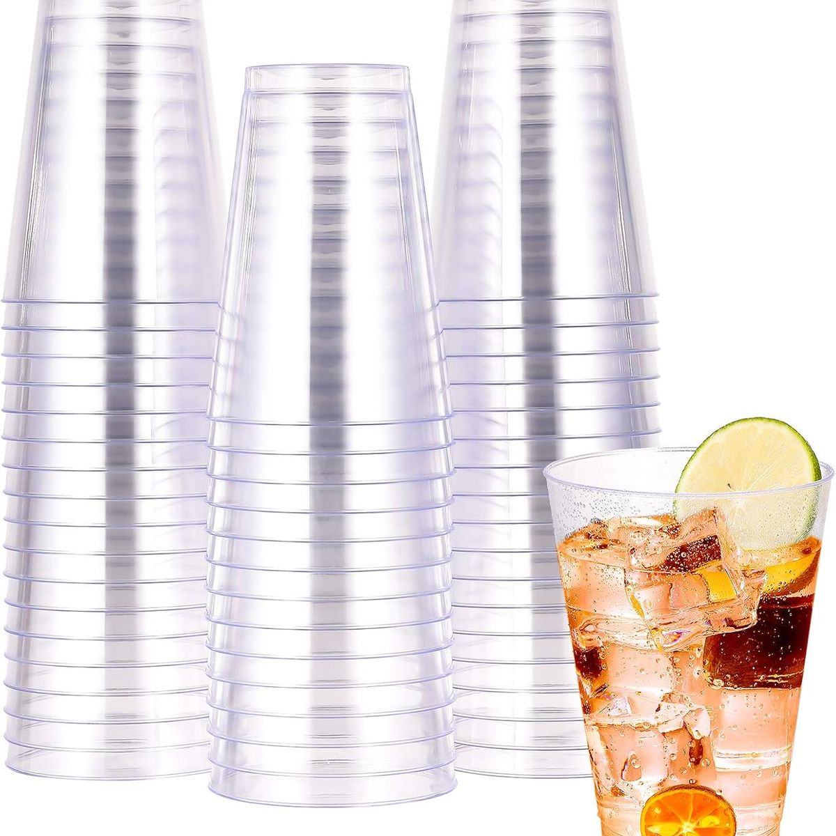 KUANGYE - Pack 24 Vasos De Acrílico 10 Onzas Para Postres Coctelería