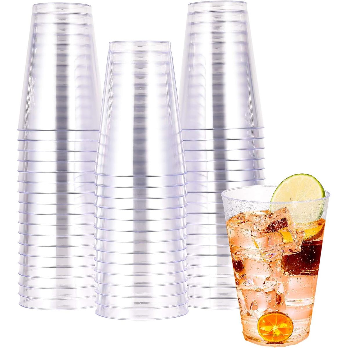 KUANGYE - Pack 24 Vasos De Acrílico 10 Onzas Para Postres Coctelería
