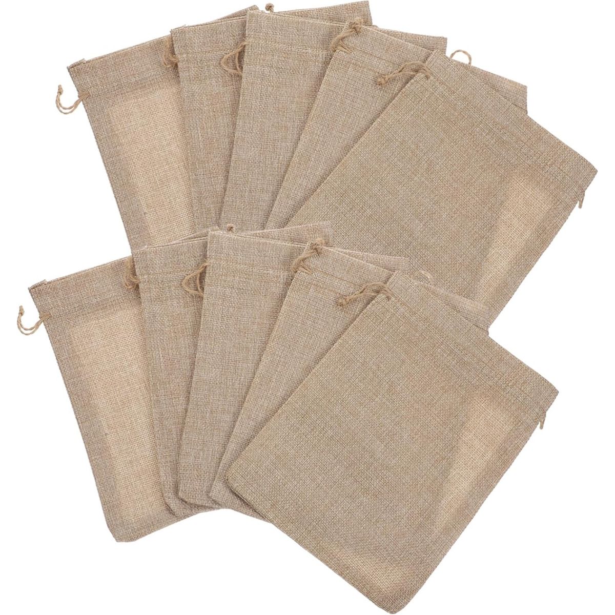 KUANGYE - Pack 12 Bolsas Arpilleras Sacos Yute Lino Natural 13x18cm