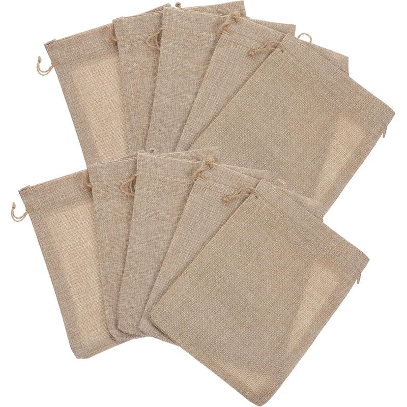 KUANGYE - Pack 12 Bolsas Arpilleras Sacos Yute Lino Natural 13x18cm