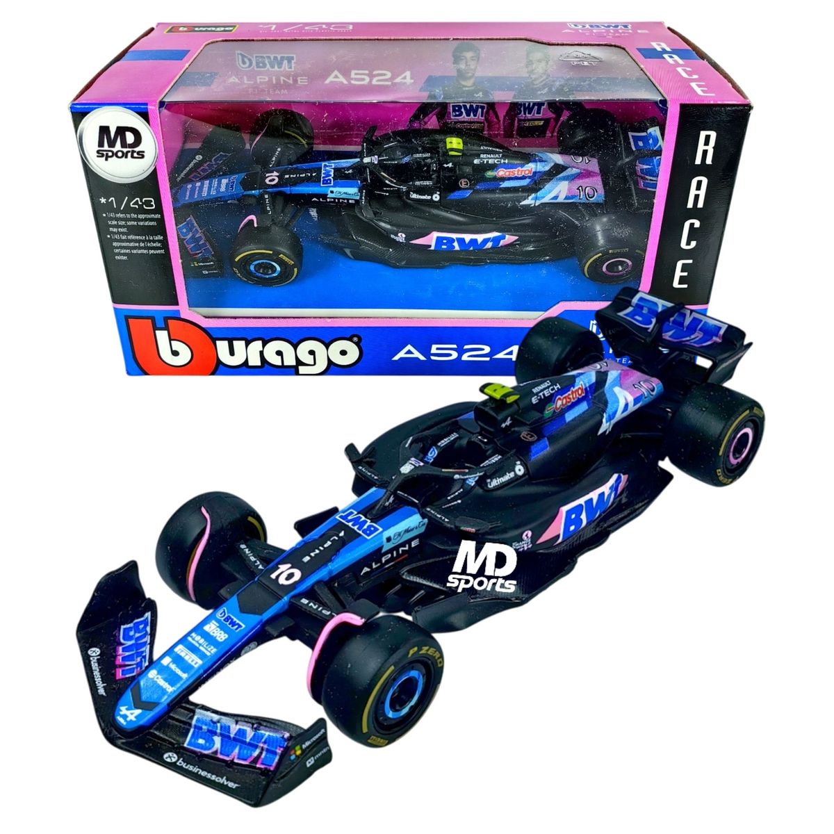 BBURAGO - Auto F1 Alpine A524 2024 #10 Pierre Gasly Caja Normal 1:43