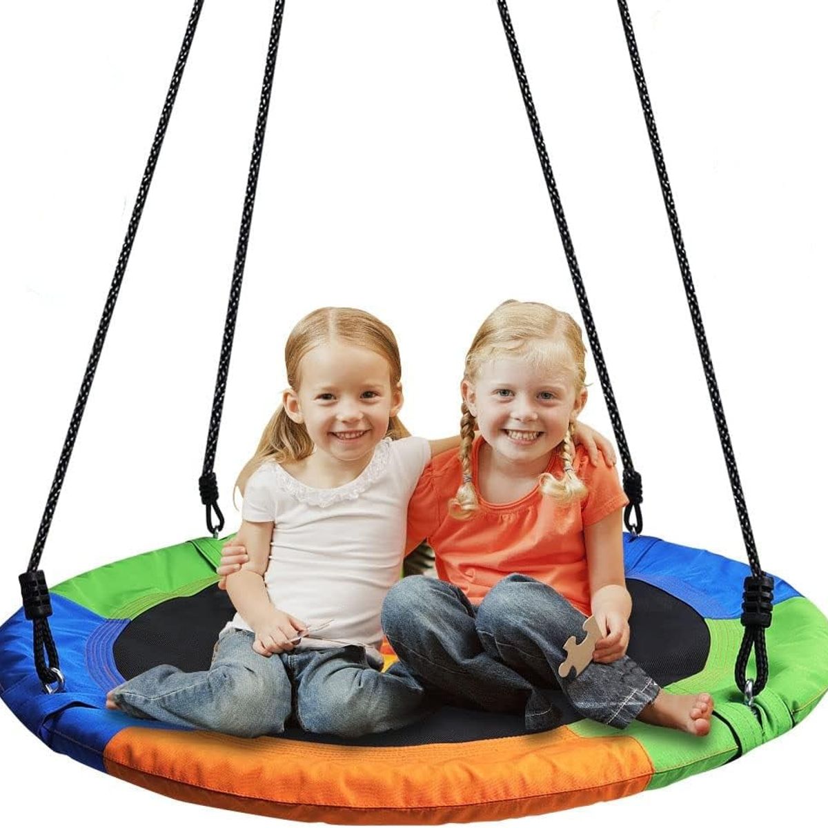 KUANGYE - Columpio Redondo Multicolor Infantil Colgante Para Exterior