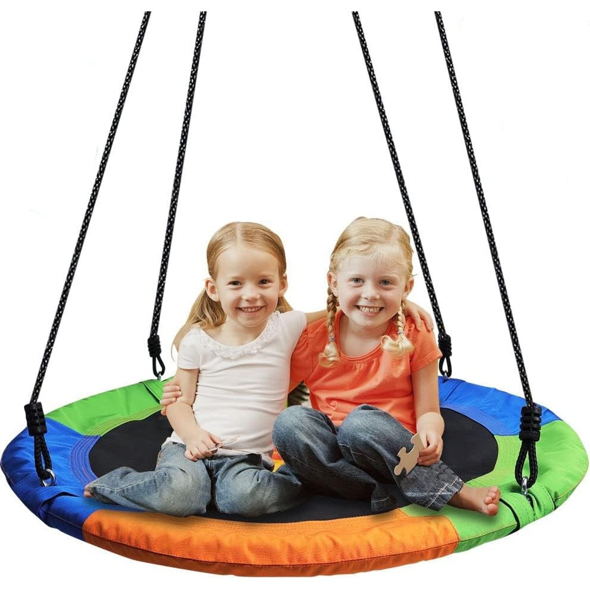 KUANGYE - Columpio Redondo Multicolor Infantil Colgante Para Exterior