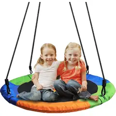 KUANGYE - Columpio Redondo Multicolor Infantil Colgante Para Exterior