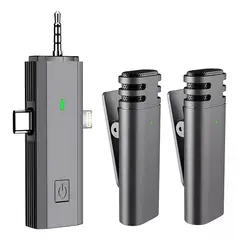 KUANGYE - Micrófono De Solapa Inalámbrico C Para iPhone Android iPad