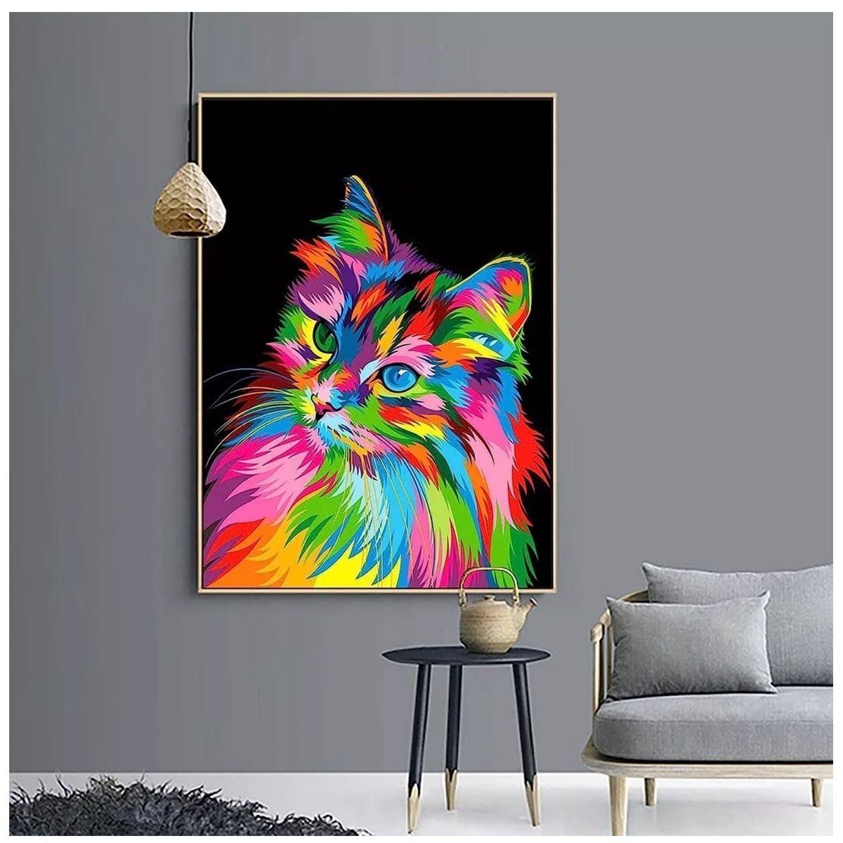 KUANGYE - Kit 5D Gato Diamond Painting Pintura De Diamante