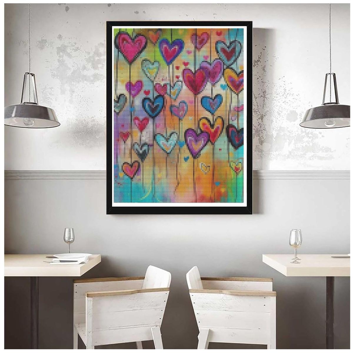 KUANGYE - Kit 5D Corazón Diamond Painting Pintura De Diamante