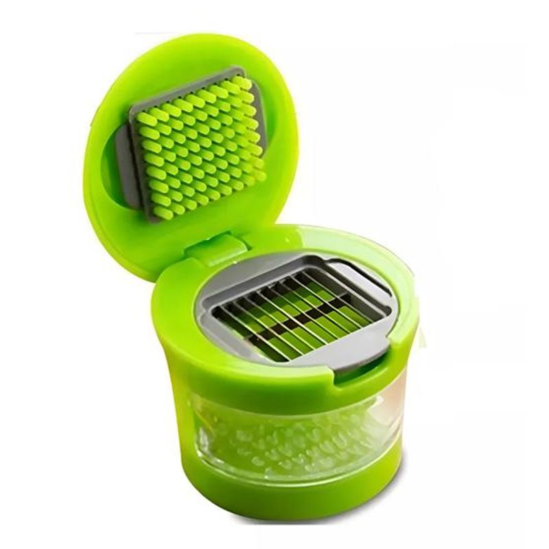 GENERICO - Picador de ajo cortador rallador rebanador cocina verde