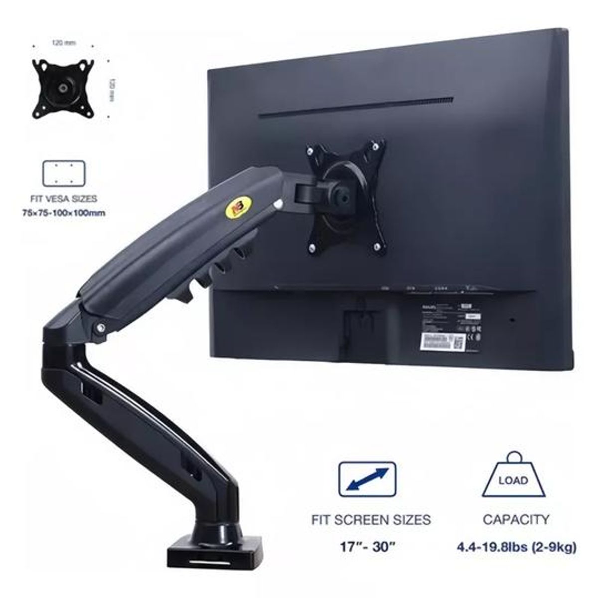 GENERICO - Soporte base monitor de pantalla brazo base TV 17-30 negro