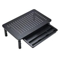 Base monitor soporte 3 alturas notebook PC impresora con cajón negro