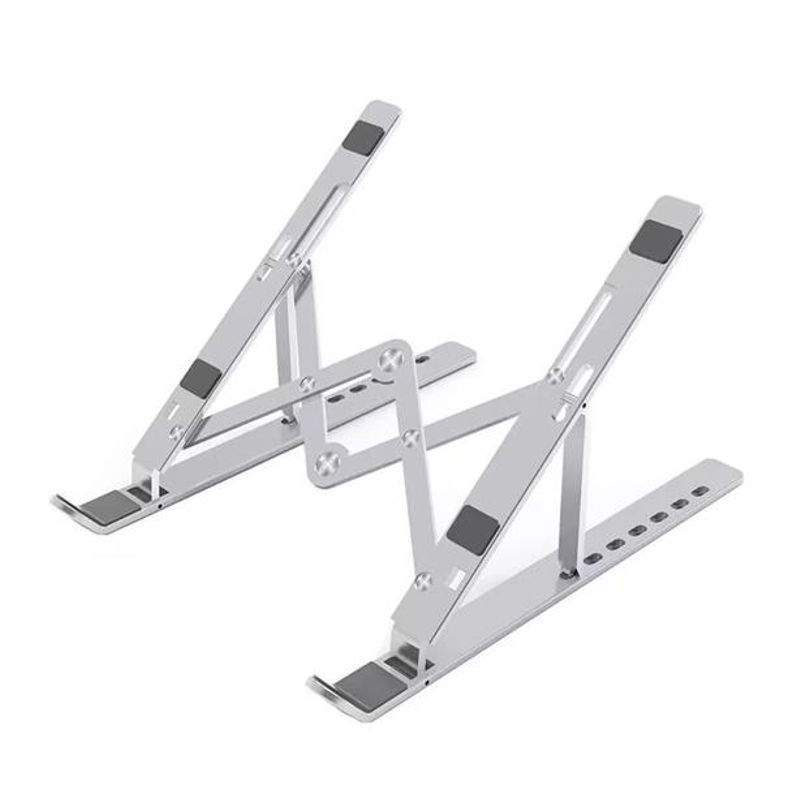 GENERICO - Soporte portátil notebook aluminio plegable 7 niveles plateado