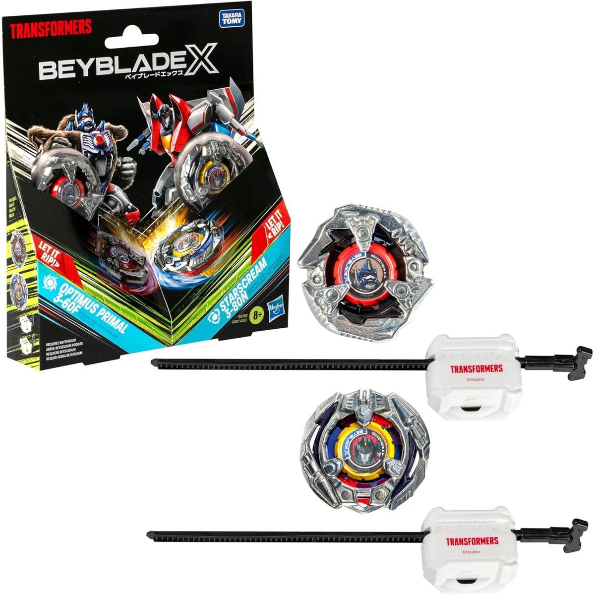 BEYBLADE - TROMPO BEYBLADE X TRANSFORMERS OPTIMUS PRIMAL Y STARSCREAM