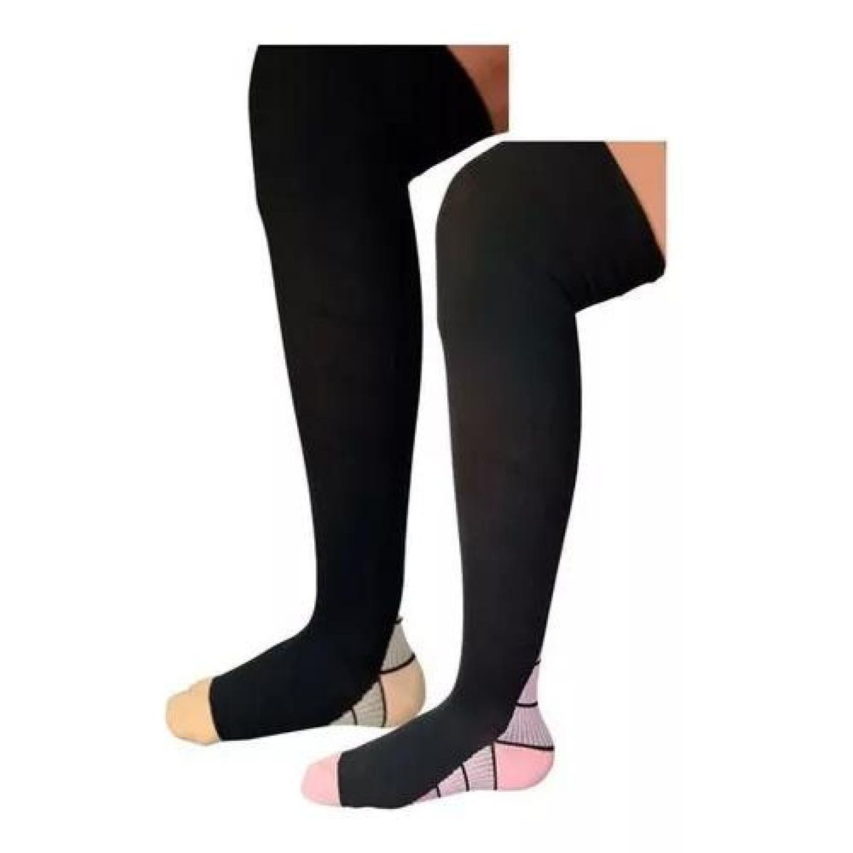 GENERICO - Pack 6 pares de medias largas de compresión para varices