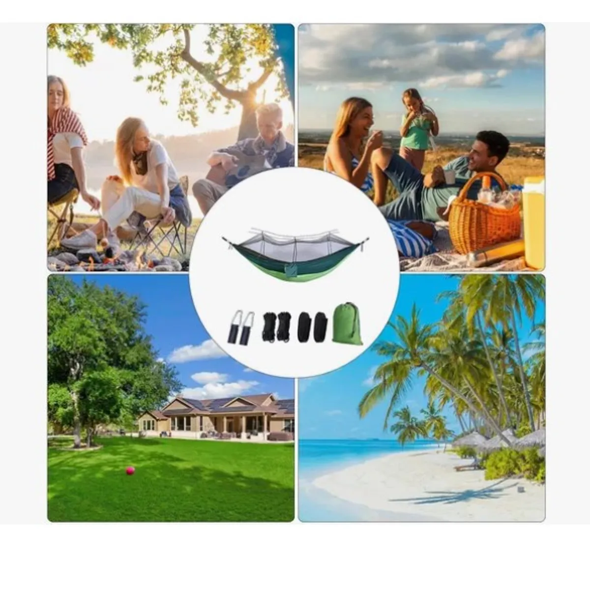 OFERTABKN - Hamaca Portátil Con Mosquitero Para Camping Aire Libre