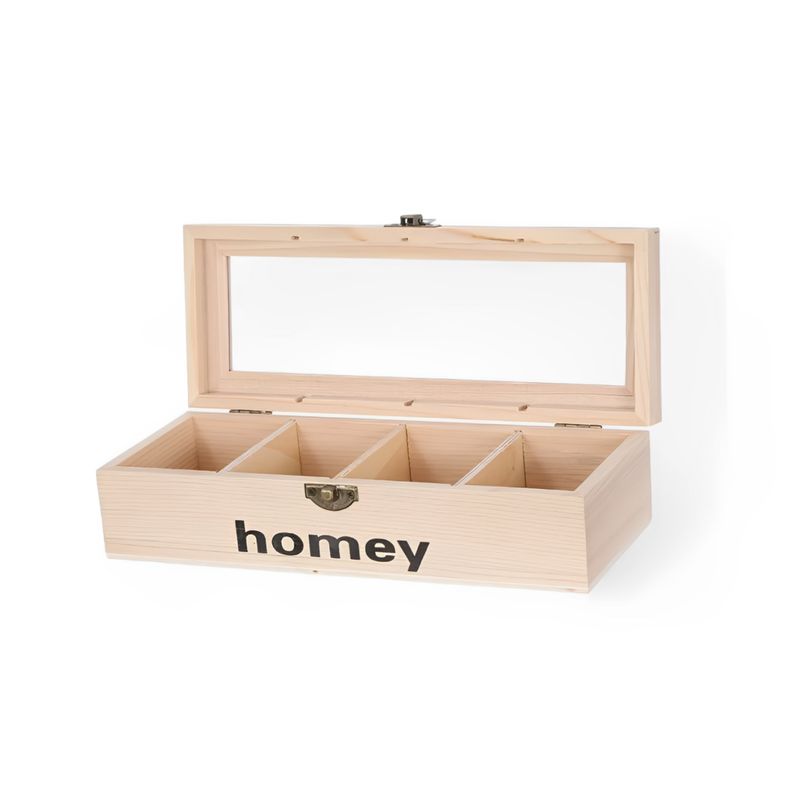 IMPORTCLICK - Organizador Caja Té 4 Divisiones 25x95x65 CM - Beige