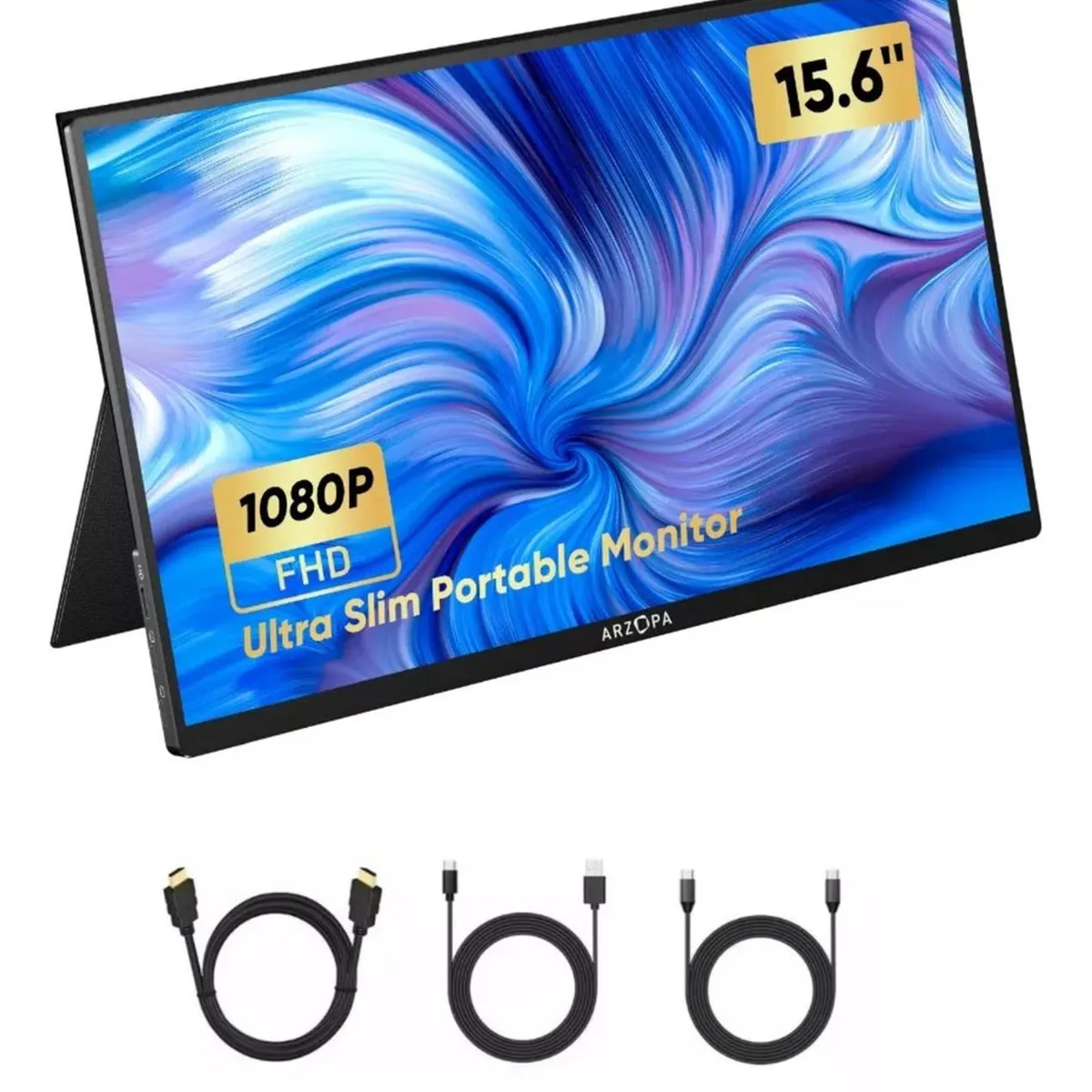 IMPORTCLICK - Monitor Portátil 156 Full HD Hdmi Notebook Smartphone Parlante - Negro