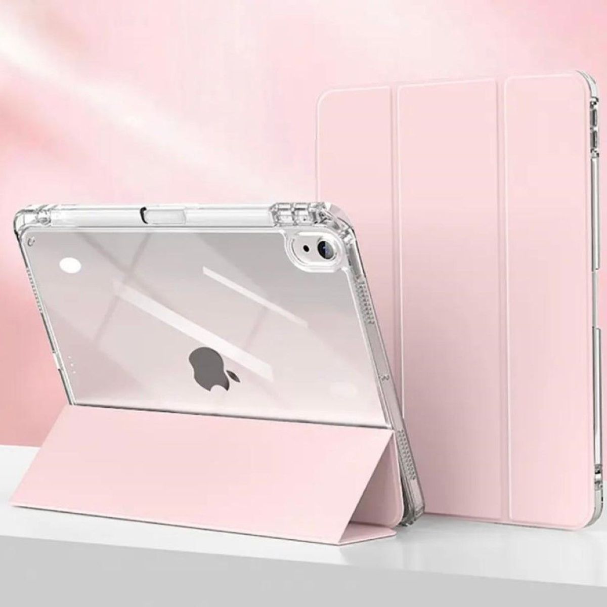 GENERICO - Carcasa Smart Cover Clear Para iPad A16 11th Gene 11 Rosado
