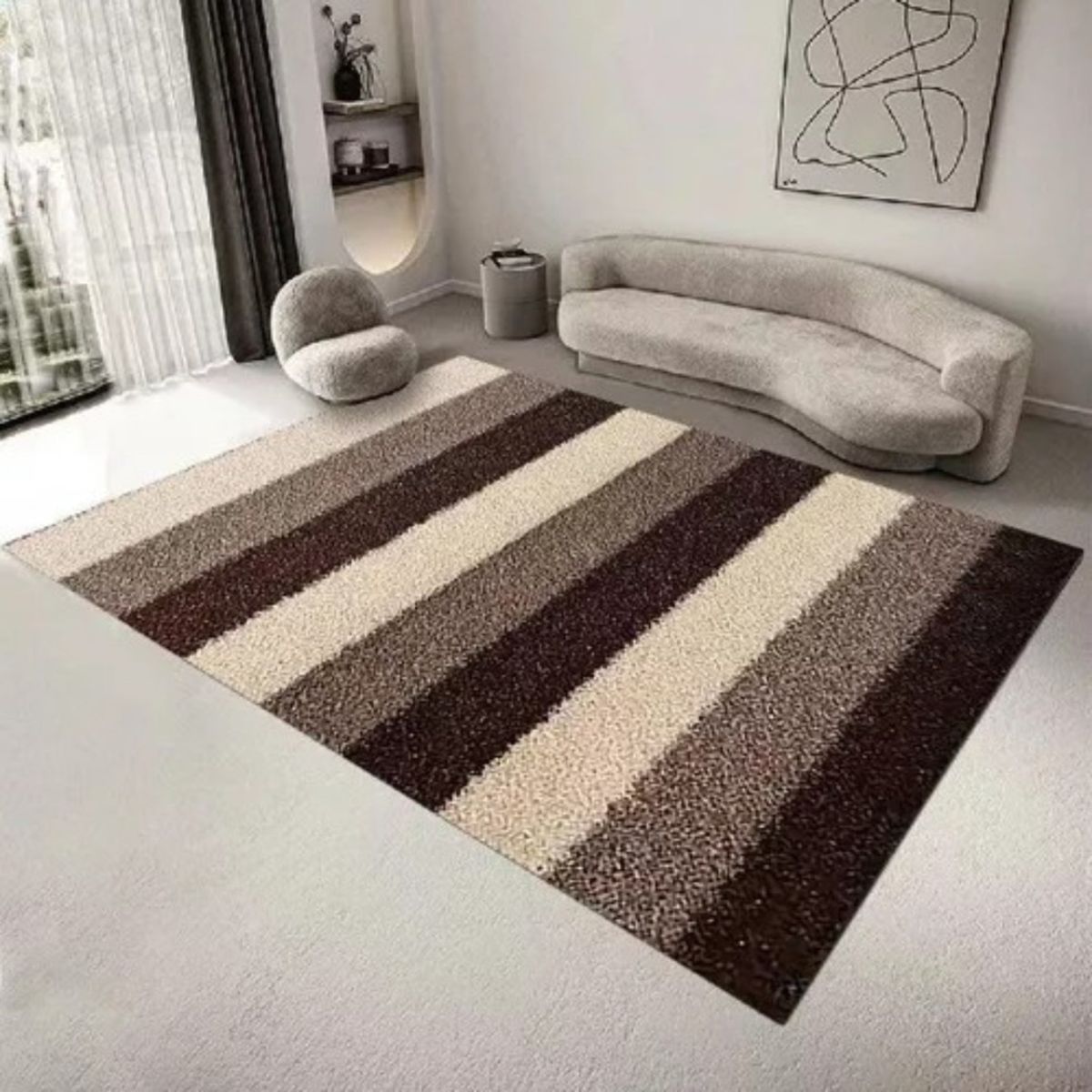 ANGELES DEL HOGAR - ALFOMBRA LISA CON DISEÑO EN 3D 200X240CM